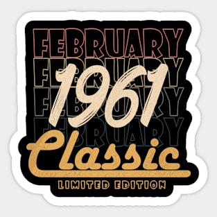 february 1961 birthday Sticker